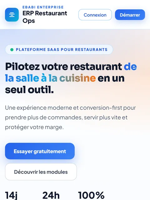 Aperçu de ERP Restaurant